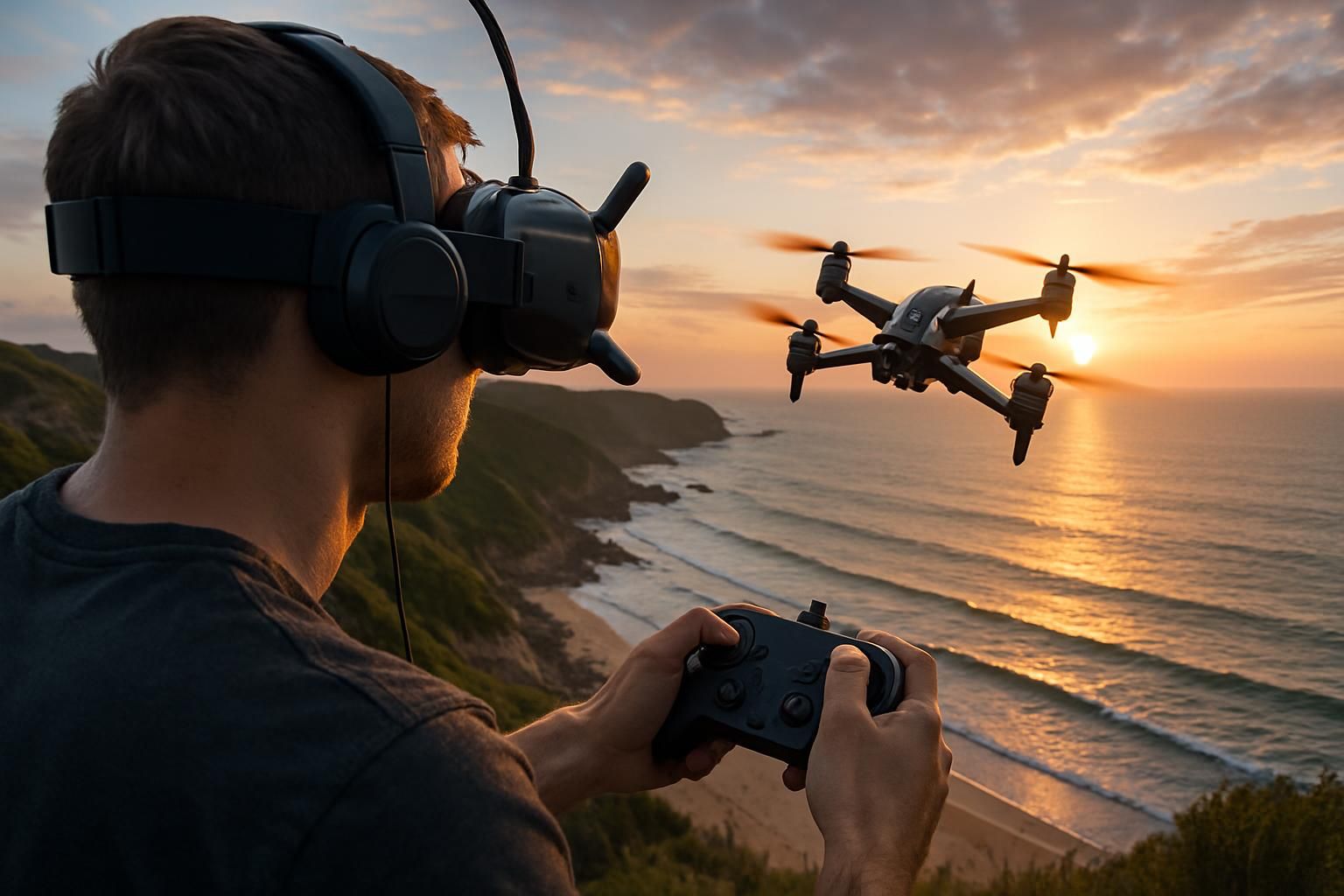 apprenez à piloter un drone grâce à un casque virtuel pour vivre une expérience immersive unique et maîtriser le vol en toute simplicité.