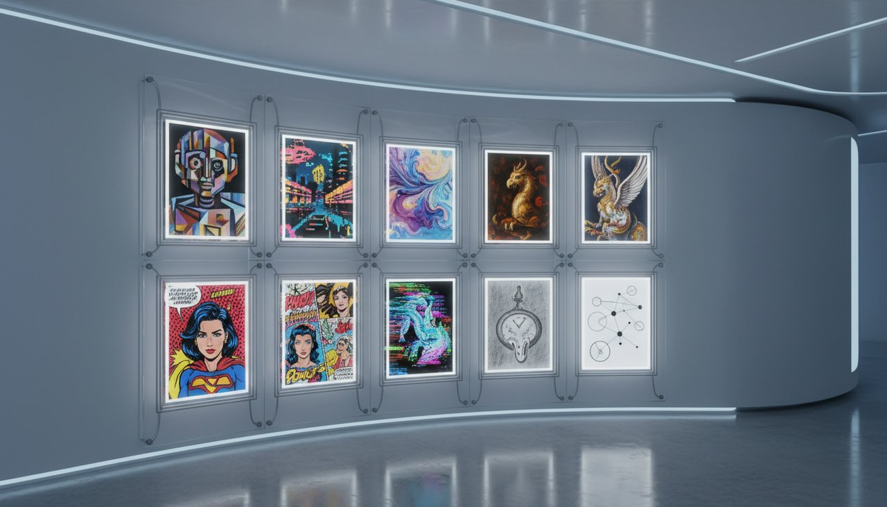 Galerie d images generees par intelligence artificielle gratuite illustrant differents styles