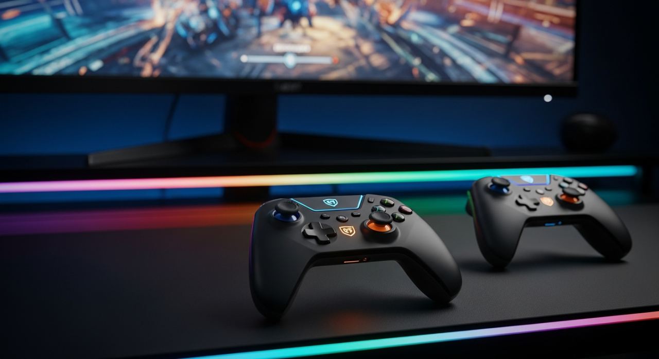 Manette sans fil connectee a un PC gaming pour jouer