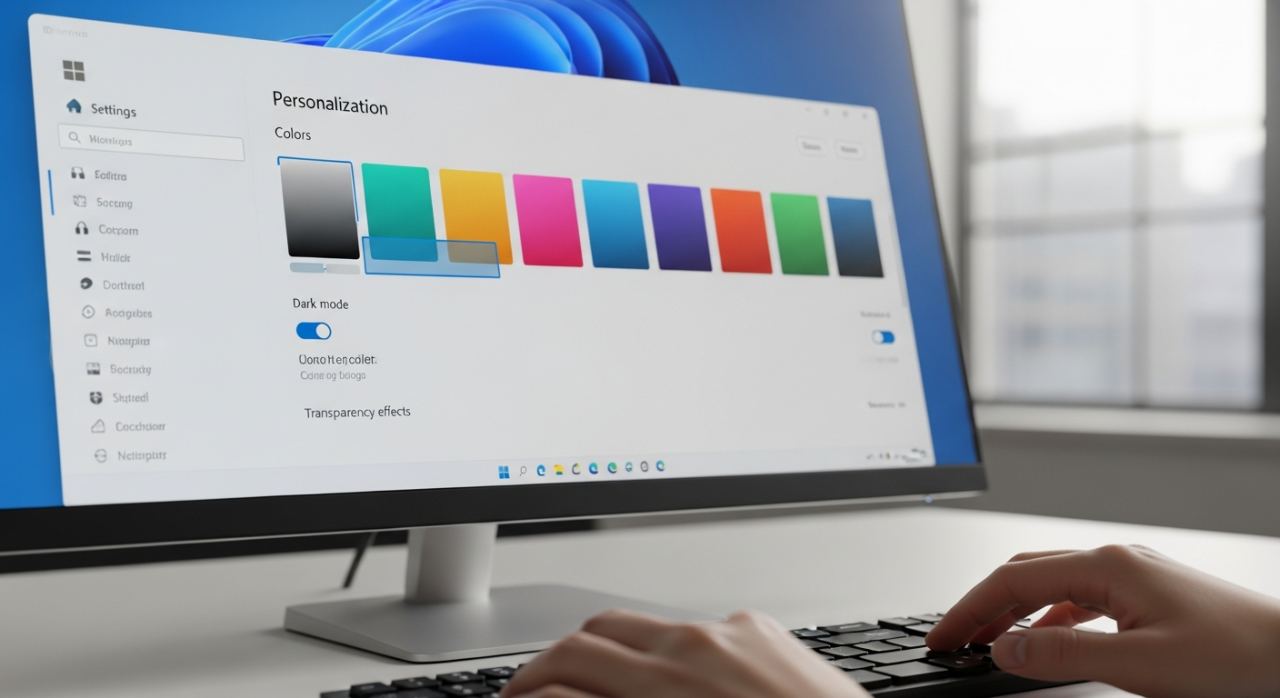 Reglages de personnalisation et de couleurs sur Windows 11