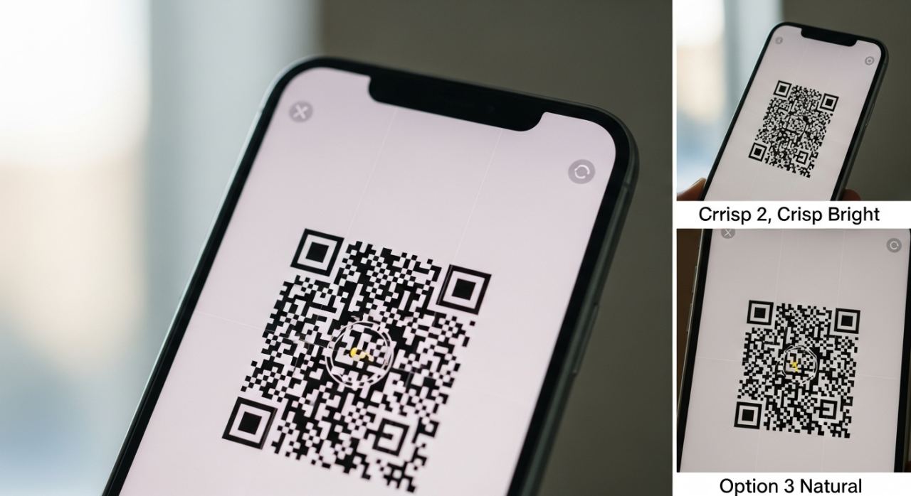 Application appareil photo détectant un QR code à l'écran