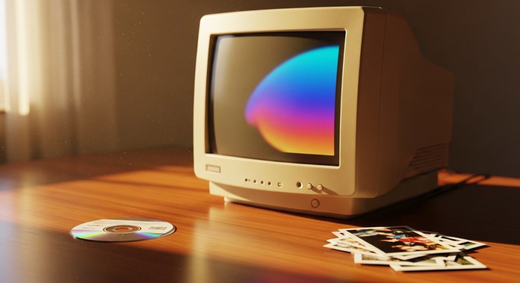 Nostalgie web 2000s : écran vintage et souvenirs numériques évoquant l'ère Skyblog