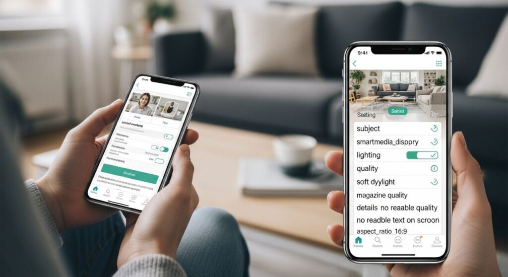 Personne consultant les paramètres d'un compte sur son smartphone