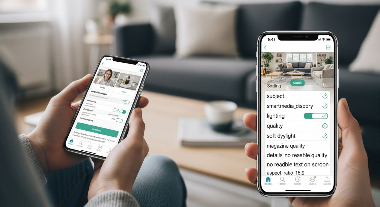 Personne consultant les paramètres d'un compte sur son smartphone