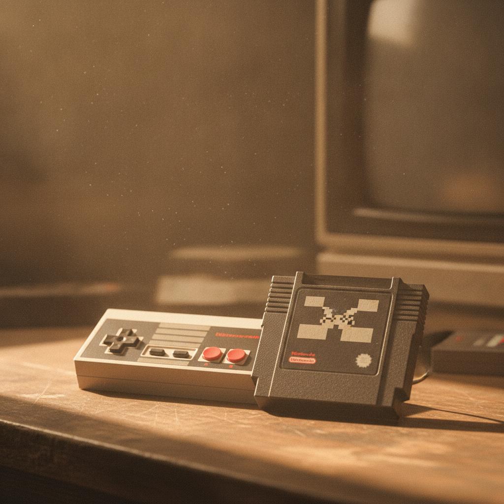 Illustration rétro d'une cartouche Atari 2600 avec un message caché de développeur