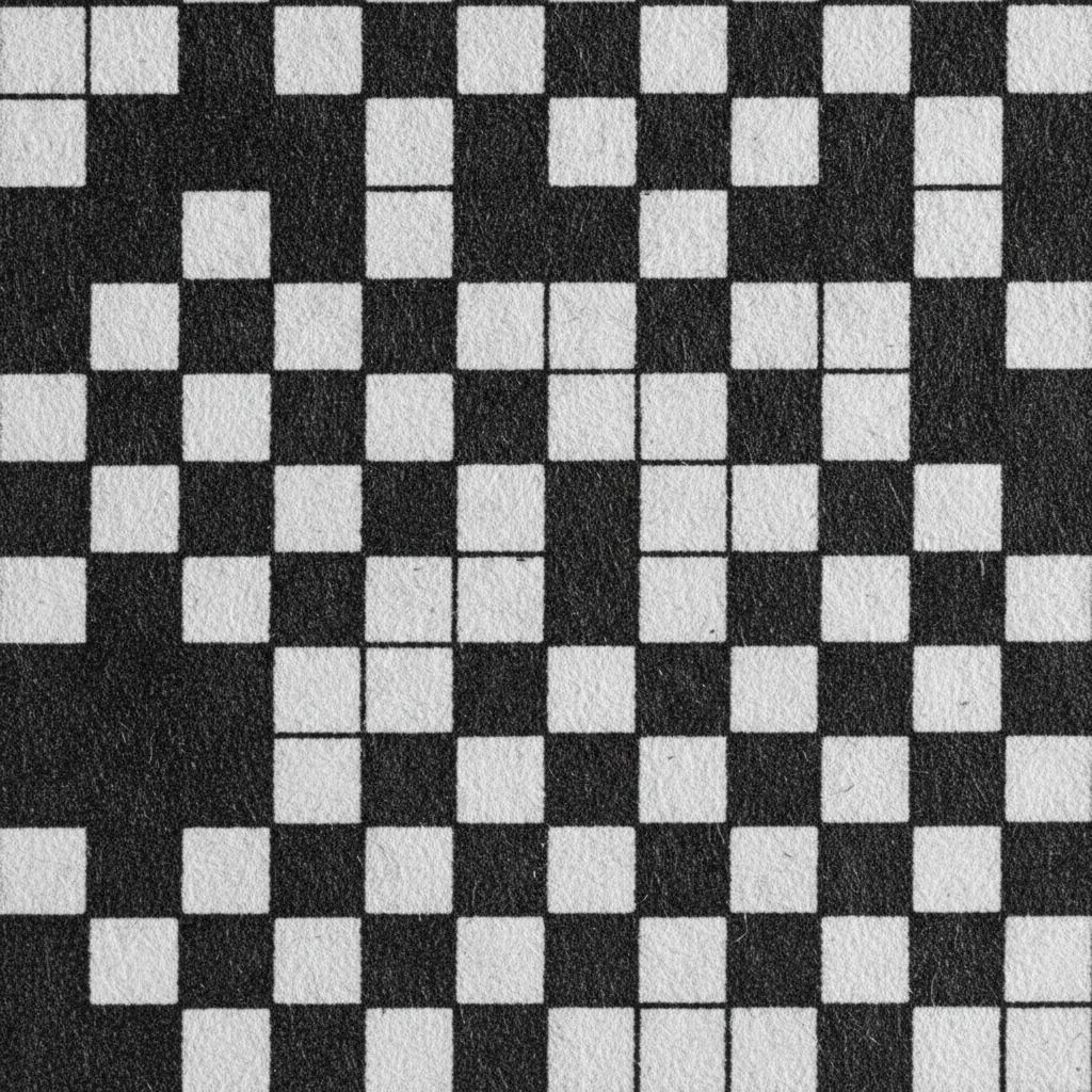 Gros plan macro sur la trame géométrique noire et blanche d'un QR code