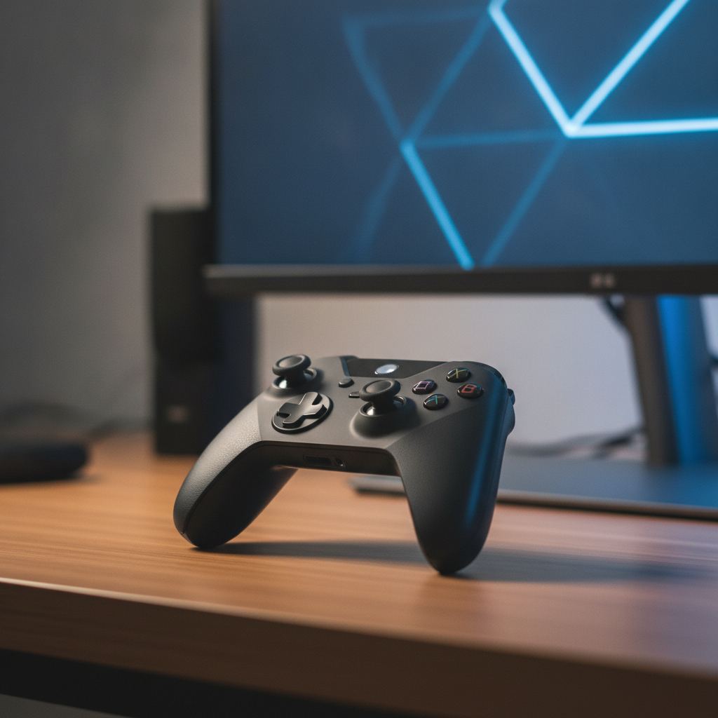 manette de jeu vidéo moderne avec boutons symboles rond carré triangle croix